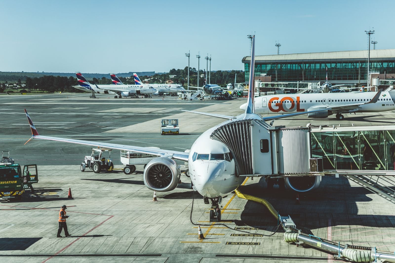 Vliegtuig op een luchthaven